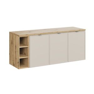 Comad Závěsná skříňka Bella Cashmere s deskou 140 cm kašmírová/dub artisan obraz