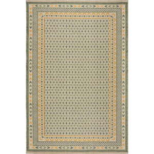 Zelený koberec s příměsí juty 200x290 cm Mara Jute Border – Flair Rugs obraz