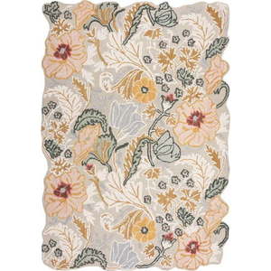 Světle růžový ručně tkaný vlněný koberec 200x290 cm Daphne Shaped Floral – Flair Rugs obraz