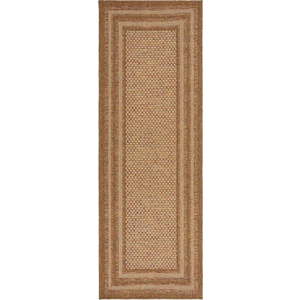 Venkovní běhoun v přírodní barvě 80x230 cm Layla Border – Flair Rugs obraz