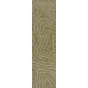 Khaki ručně tkaný vlněný běhoun 60x230 cm Mesmerise Sage – Flair Rugs obraz