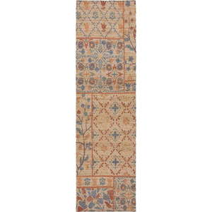 Ručně tkaný běhoun s příměsí juty v přírodní barvě 60x230 cm Taylor Patchwork – Flair Rugs obraz