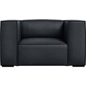 Tmavě modré kožené křeslo Madame – Windsor & Co Sofas obraz