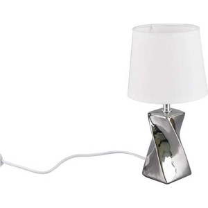 Stolní lampa ve stříbrné barvě s textilním stínidlem (výška 28 cm) Abeba – Trio obraz