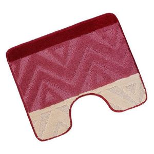 Bellatex Koupelnová předložka Bany bez výkrojem Chevron burgundy, 60 x 50 cm obraz