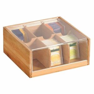 Kesper 58903 Organizér na čaje bambus, 6 přihrádek, 22 x 21 x 9, 5 cm obraz