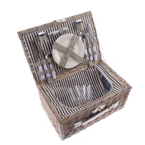 Proutěný piknikový koš pro 2 osoby s termoboxem, 42 x 28 x 20 cm, 3, 25 kg obraz