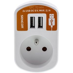 Retlux RPC 70 WH Zásuvka bílá, 2x Sencor USB obraz