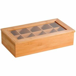 Kesper 58901 Organizér na čaje bambus, 10 přihrádek, 36 x 20 x 9 cm obraz