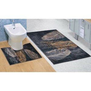 Bellatex Sada koupelnových předložek Pírko 3D, 60 x 100 cm, 60 x 50 cm obraz