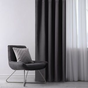 AmeliaHome Závěs Blackout Oxford Pleat černá, 140 x 245 cm obraz