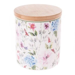 Porcelánová dóza s bambusovým víkem Flower Garden, 600 ml obraz