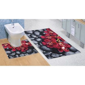 Bellatex Koupelnová předložka Orchidea 3D, 60 x 100 + 60 x 50 cm obraz