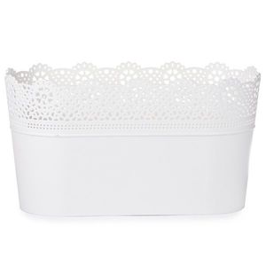 PROSPERPLAST LACE truhlík s krajkou 28, 5 x 13, 5 cm, bílá DLAC285 obraz