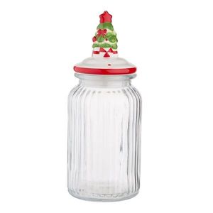 Altom Skleněná dóza s keramickým víčkem Christmas Tree 900 ml obraz