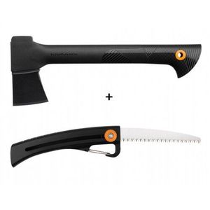 Set FISKARS sekera univerzální A6+pilka zahradní SW16 SOLID obraz