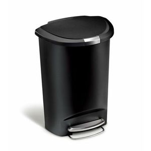 Pedálový odpadkový koš Simplehuman – 50 l, půlkulatý, plast, černý obraz