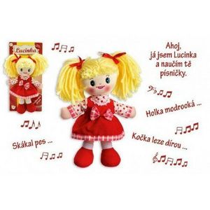 Teddies Panenka Lucinka hadrová plyš 30 cm česky zpívající na kartě obraz