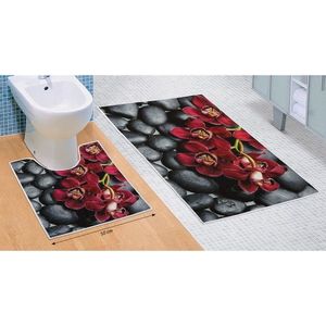 Bellatex Sada koupelnových předložek Orchidea 3D, 60 x 100 cm, 50 x 60 cm obraz