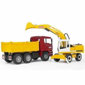 Bruder Nákladní auto MAN TGA s bagrem Liebherr, 1: 16, 73 x 18, 5 x 23 cm obraz