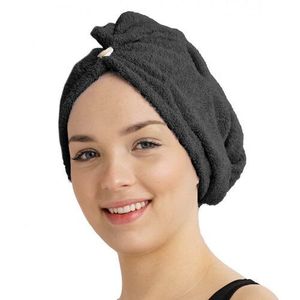 Rychleschnoucí froté turban na vlasy černá obraz