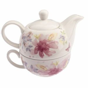 Porcelánová konvička se šálkem Flower, 400 ml obraz