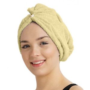 Rychleschnoucí froté turban na vlasy krémová obraz