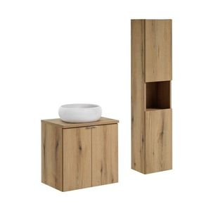 Comad Koupelnová sestava Nova Oak se skříňkami a umyvadlem 60 cm dub evoke/bílá obraz