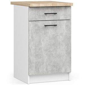 Ak furniture Kuchyňská skříňka Olivie S 50 cm 1D 1S bílá/beton/dub sonoma obraz