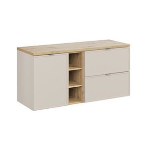 Comad Závěsná skříňka Bella Cashmere s deskou 120 cm kašmírová/dub artisan obraz