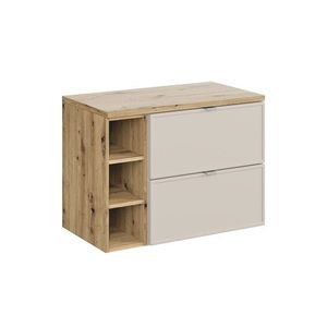 Comad Závěsná skříňka Bella Cashmere s deskou 80 cm kašmírová/dub artisan obraz