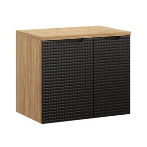 Comad Závěsná skříňka pod umyvadlo Luxor Black s deskou 70 cm černá/dub olejovaný obraz