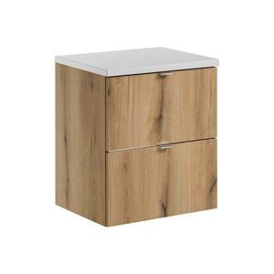 Comad Závěsná skříňka pod umyvadlo Nova Oak s deskou 50 cm bílá/dub evoke obraz