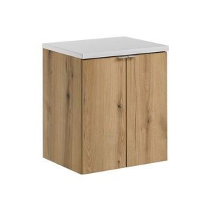 Comad Závěsná skříňka pod umyvadlo Nova Oak s deskou 50 cm dub evoke/bílá obraz