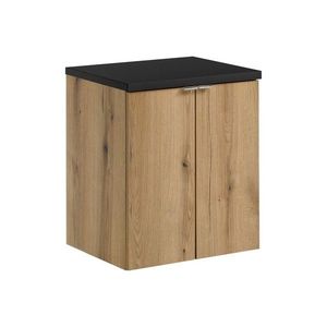 Comad Závěsná skříňka pod umyvadlo Nova Oak s deskou 50 cm dub evoke/černá obraz