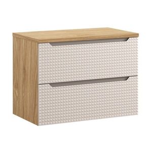 Comad Závěsná umyvadlová skříňka Luxor Beige s deskou 80 cm béžová/dub olejovaný obraz