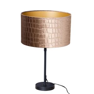 Stolní lampa černá ssametovým stínidlem, krokodýlí design 35cm - Parte obraz