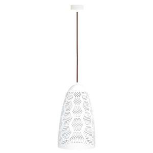 Candellux Bílý závěsný lustr Bene pro žárovku E27 se stínidlem ve tvaru kužele délky 330mm 31-70593 obraz