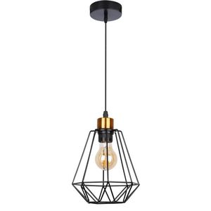 Candellux Černo-zlatý závěsný lustr Primo pro žárovku E27 31-06189 obraz