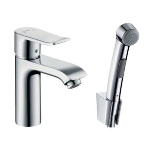 HANSGROHE Metris New Umyvadlová baterie s ruční sprchou Bidette, s výpustí, chrom 31285000 obraz