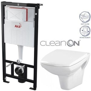 ALCADRAIN Sádromodul předstěnový instalační systém bez tlačítka + WC CERSANIT CLEANON CARINA + SEDÁTKO AM101/1120 X CA2 obraz