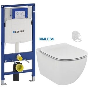 GEBERIT Duofix bez tlačítka + WC Ideal Standard Tesi se sedátkem RIMLESS 111.300.00.5 TE2 obraz