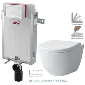 ALCADRAIN Renovmodul předstěnový instalační systém bez tlačítka + WC LAUFEN PRO LCC RIMLESS + SEDÁTKO AM115/1000 X LP2 obraz