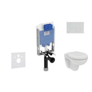 IDEAL STANDARD ProSys Set předstěnové instalace, klozetu a sedátka Eurovit, tlačítka Oleas M2, Rimless, SoftClose, chrom mat ProSys80M SP122 obraz