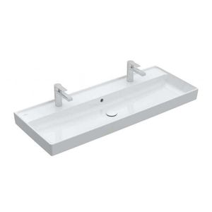 VILLEROY & BOCH Collaro Dvojumyvadlo nábytkové 120x47 cm, s přepadem, 2 otvory pro baterii, alpská bílá 4A33C401 obraz