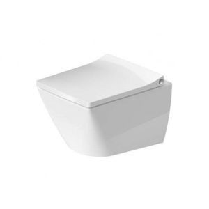 DURAVIT Viu Závěsné WC Compact, Rimless, DuraFix, s WonderGliss, alpská bílá 25730900001 obraz