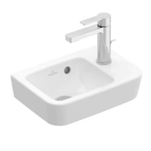 VILLEROY & BOCH O.novo Umývátko Compact 36x25 cm, s přepadem, 1 otvor pro baterii vpravo, alpská bílá 43433601 obraz