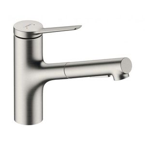 HANSGROHE Zesis M33 Dřezová baterie 150, s výsuvnou sprškou, vzhled nerezu 74800800 obraz