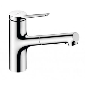 HANSGROHE Zesis M33 Dřezová baterie 150, s výsuvnou sprškou, EcoSmart, chrom 74810000 obraz