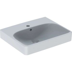 GEBERIT Smyle Square Umyvadlo 50x41 cm, s přepadem, otvor pro baterii, bílá 500.256.01.1 obraz